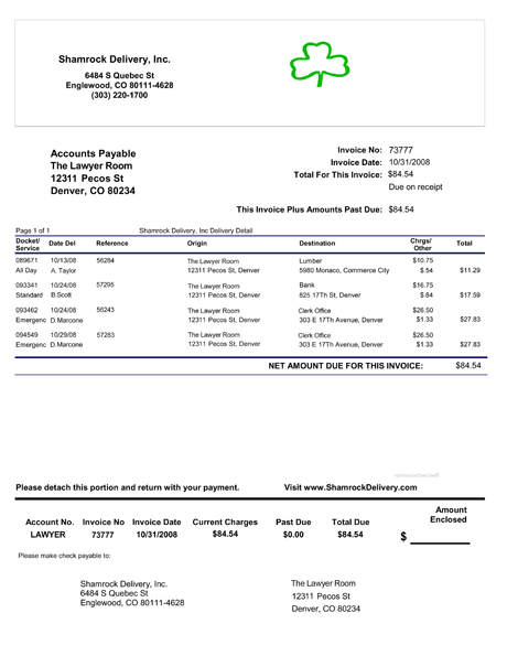 Small Sample Invoice